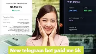DON'T SKIP THIS!  New Telegram Bot Paying Users ₦5,000 Daily😱 (REAL PAYMENT PROOF)