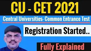 CUCET 2021 |Registration Started |Application form floated |Thiruvarur Central University admission