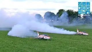 QUANTUM MONO RC TURBINE JET FORMATION FLIGHT HOLGER & ULRICH TREYZ MULTIPLEX AIRSHOW BRUCHSAL 2017