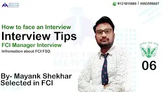 FCI MT Interview Guidance Class-06 | By Mayank Sir | Selected in FCI | Selection Mentor