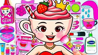 🫧Papierowe DIY🌈Dziewczyna na bal maturalny CAPPUCCINA🧜&zwj;♀️Makijaż + Paznokcie + Str&oacute;j + Rozpakowyw...