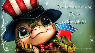 Independence Day (Tortoise) - SpeedPaint by Laguna 2025 | Drawing cute cartoon tortoise in Photoshop