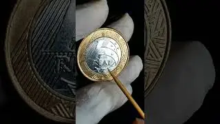 Moeda diferenciada com defeito! 1 real 2019, cunho marcado no reverso. #shorts