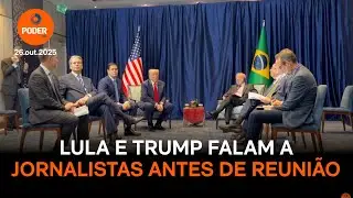 Lula e Trump falam a jornalistas antes de reuni&atilde;o na Mal&aacute;sia