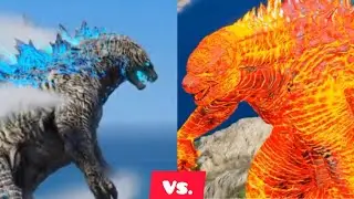 GODZILLA FIRE VS GODZILLA ICE -EPIC MONSTER BATTLE