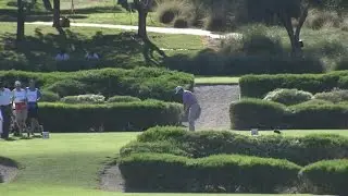 Derek Fathauer nearly holes his tee shot at Shriners