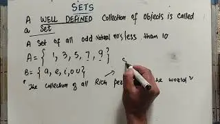 Sets Definition  | Set Theory 
