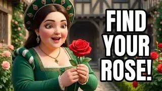 A Tudor lady picks a rose
