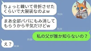 【LINE】飲酒運転で轢かれた私に開き直る地方議員の娘「パパが揉み消すしw」→父の正体を知った瞬間、クズ女が絶句した結末www