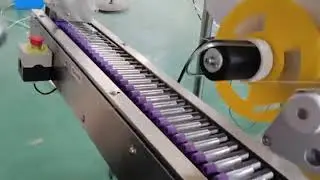 blood collect tube horizontal way Sticker labeling machine solution automatic feeder speed 10000bph