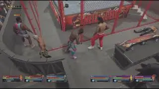 A 3 way tag team match.