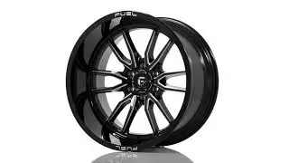 FUEL OFF-ROAD WHEELS - CLASH D761 - 22x12 - 6LUG - GLOSS BLACK MILLED