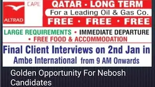Cape Altrad Qatar Company Job's Interview 02-01-26 Ambe International Office Mumbai 