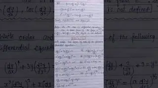 Order and degree of differential equation
