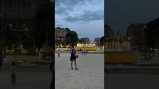 Relaxing evening in Milan Sforzesco Castle