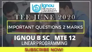 All important question TEE MTE 12 ignou bsc math linear programming By Ramadan Tutorial