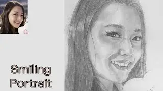 Drawing a Realistic Smiling Portrait in Graphite | Timelapse