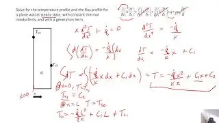 Heat Transfer - Chapter 2 - Example Problem 5 - Solving the Heat Equation with Generation