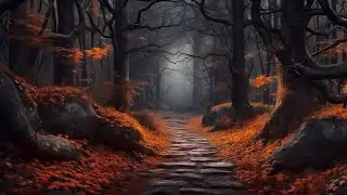 Autumn Forest Ambience with Crunching Leaves and Fall Sounds | Spooky Fall Woods