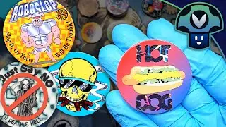 Vinny shows his Childhood Pog Collection