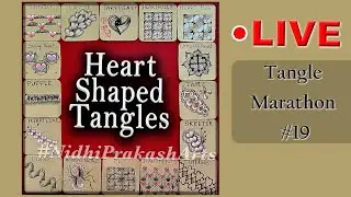 How to draw tangles - Heart Tangles  - Draw with CZT - Tangle Marathon - Day #19