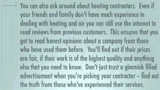 Heating Contractors -- Finding the Best One