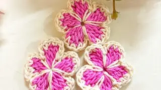 Crochet flowers 🌺 for beginners ❤️💚✳️#crochet #creativecrochet #knittig