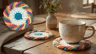 Very Easy Crochet Coaster Pattern for Beginners 🌸 Crochet Pattern 