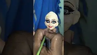 Durga Mata ki Murti mein aankh banana sikhe #art #durga #matarani #shorts