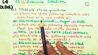 Exercise Solution & Notes।CBSE Class10 Geography।Ch.6। Manufacturing industries।E.G.O