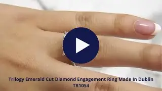Trilogy Emerald Cut Diamond Engagement Ring Made In Dublin TR1054
