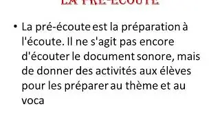 les étapes d’une séance de compréhension orale
