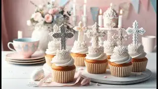 🎂 DECOPAC Ornate Cross Sugar Gum Paste Cake Topper | Best Sugar Crosses for Cupcakes 🍰