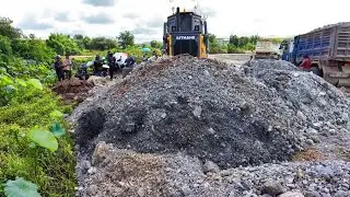 DH17C3 Bulldozer & 5T Dump Truck Building a New Landfill Together Mix Video