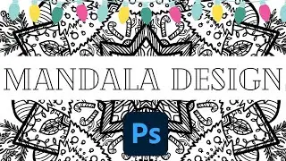 HOLIDAY MANDALA DESIGN IN PHOTOSHOP | Free Coloring Page Download