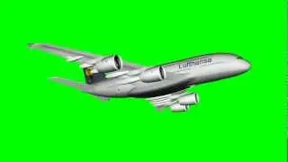 Airbus 380 jet airliner animated on green screen HD