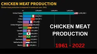 Chicken meat production worldwide by country (1961 to 2022) #chicken
