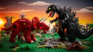 LEGO Godzilla vs Triceratops &ndash; A Brutal Monster Battle in the Ancient Forest. #lego 