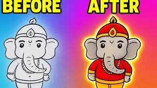 HOW TO CREATE || BEFORE AND AFTER || GANPATI BAPPA||  SKECH VIDEO || 📸
