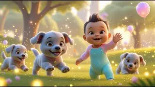Little Puppies Playing in Sunshine Park Puppy Counting Song for Kids | Nursery Rhymes and Learning
