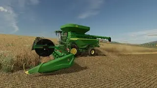 FS 22 Hills View Farm * 6 * John Deere X9 1100 Harvesting Weedy Oats (Time-Lapse)