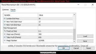 Metatrader 5 Expert Advisor  Updated: TrendMomentumEA  MetaTrader Tool