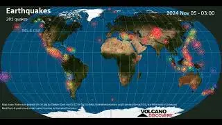 Animated earthquakes time-lapse November 2024