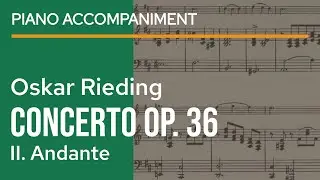 Rieding - Concerto Op. 36 in D Major, 2nd mov. Andante Piano Accompaniment | play along sheet music