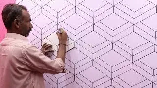 wall painting | 3d wall design pattern with cardboard | 3d wall decoration effect | interior design