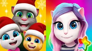 My Talking Tom Friends VS. Talking Angela Color Splash Gameplay 2021 (Android, iOS)