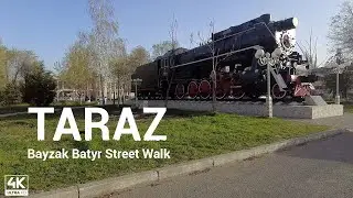 Taraz, Kazahstan, Bayzak Batyr Street 4K Walk