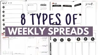 8 ТИПОВ макетов еженедельных разворотов Bullet Journal | ПРОСТЫЕ, УНИКАЛЬНЫЕ И ФУНКЦИОНАЛЬНЫЕ!