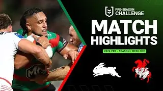 NRL Highlights | NRL Pre-Season 2024 | Rabbitohs v Dragons | Match Highlights