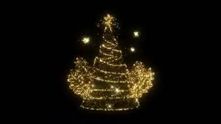 Black screen Christmas tree Template Golden Effect🎄